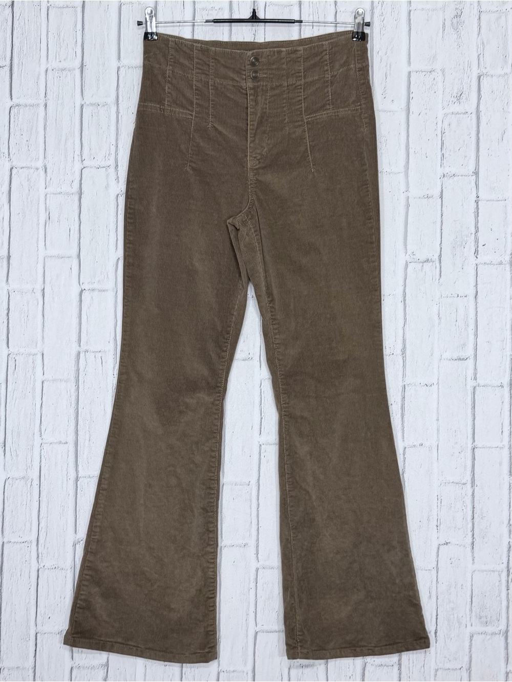 🤎 No Boundaries High Rise Pintuck Corduroy Flare Pants Brown Size 9